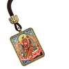 Thangka Pendant Necklace - Yellow & Black Guardian Buddha Amulet
