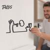 Funny Bathroom Wall Sign, 3D Printed Minimalist Line Art Toilet Wall Art, Black Modern Home Decor for Bathroom Washroom