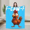 Warm Soft Blanket Girls Boys Picnic F-Caw-F Chicken Cartoon Bedding Throws Flannel Bedspread For Living Room Sofa Bed Cover