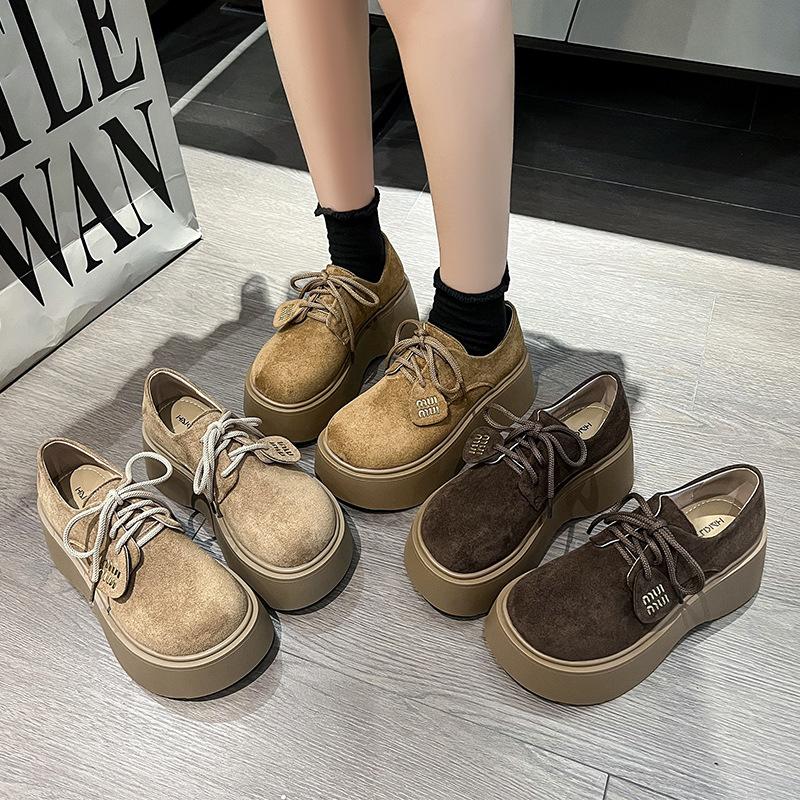 Platform Loafers Women's 2025 New Autumn and Winter Women's Boken Shoes British Style Fashion Versatile Skirt Shoes