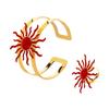 Adjustable Jewelry Set with Sun Design Bracelet and Ring, Matching Two Piece Accessory for Party Styling and Gifts