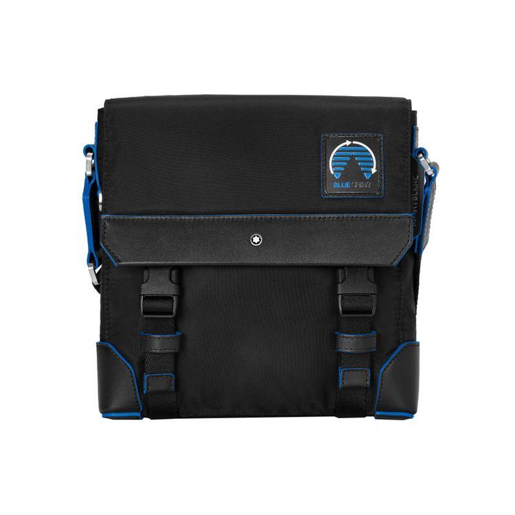 

Montblanc Artisan Series Logo Flap Closure Nylon And Eco Leather Envelope Shoulder Bag Men Bags Black Blue 129077 Basic Set (Bag+Dust Bag)