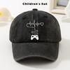 Gamer Heartbeat Baseball Cap Washed Cotton Curved Brim Adjustable Outdoor Casual Hat for Kids
