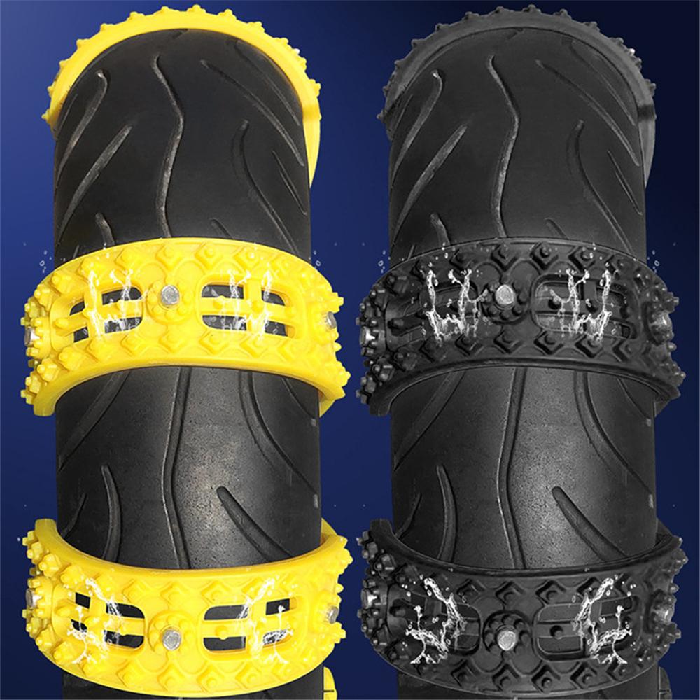 4× Motorcycle Bicycle Wheel Tire Anti-Skid Snow Chain 60cm Black Non-slip Chains