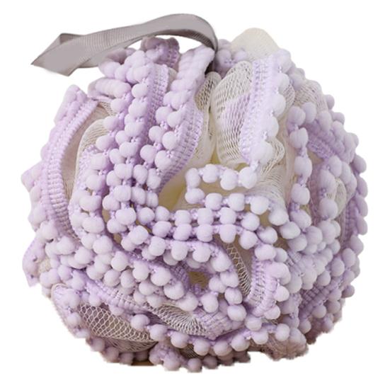 Bath Ball Soft Texture Bath Sponge with Tight Mesh Weave Rich Foam Gentle Exfoliating Puff High Absorbency Bath Sponge Bath Accessory фиолетовый