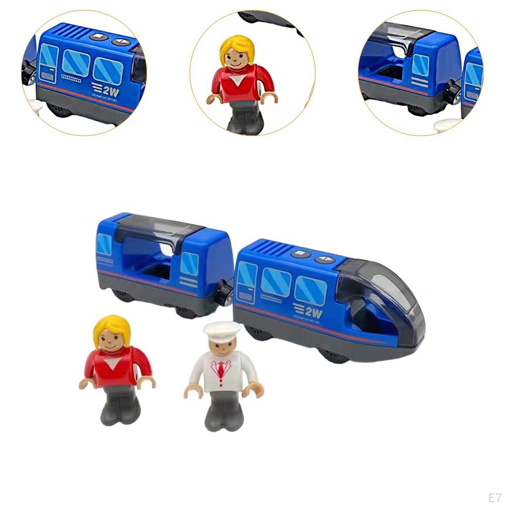 Electric Train Set Toys Children Model Toy for Boys Wooden Track White 3Pcs