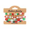 4pcs/set Christmas Series Beaded Bracelet Santa Claus Snowman Snowflake Elk Elastic Beads Bangles Girl Xmas New Year Charm Gifts
