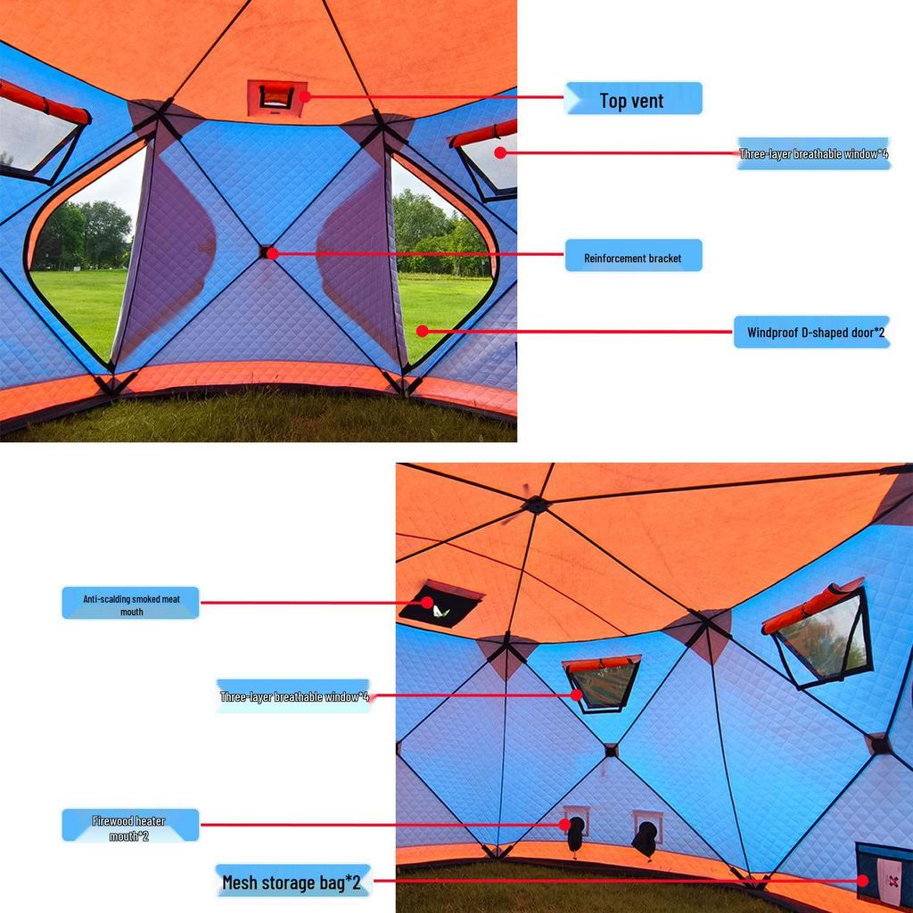 Winter Warm Tent: Insulated Cotton Ice Fishing & Camping Shelter