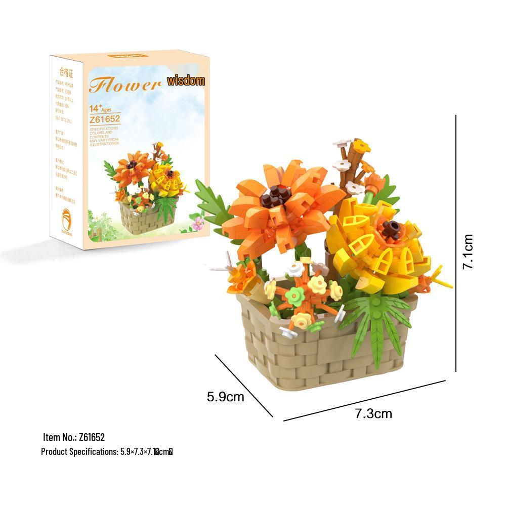 Romantic Eternal Flower Building Blocks - Creative Educational Toy & Desktop Ornament