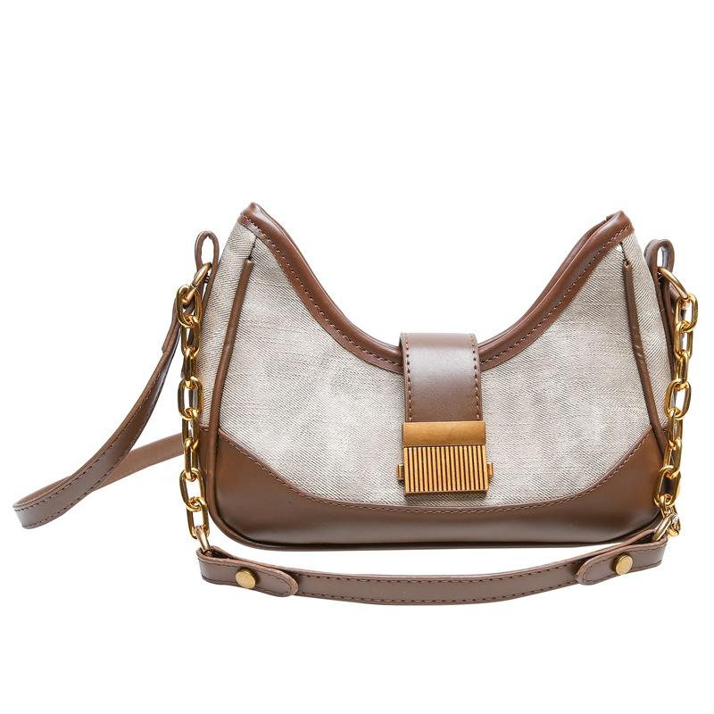 Textured Splicing Portable Underarm Bag Women'S Autumn And Winter Fashion Versatile Shoulder Messenger Bag