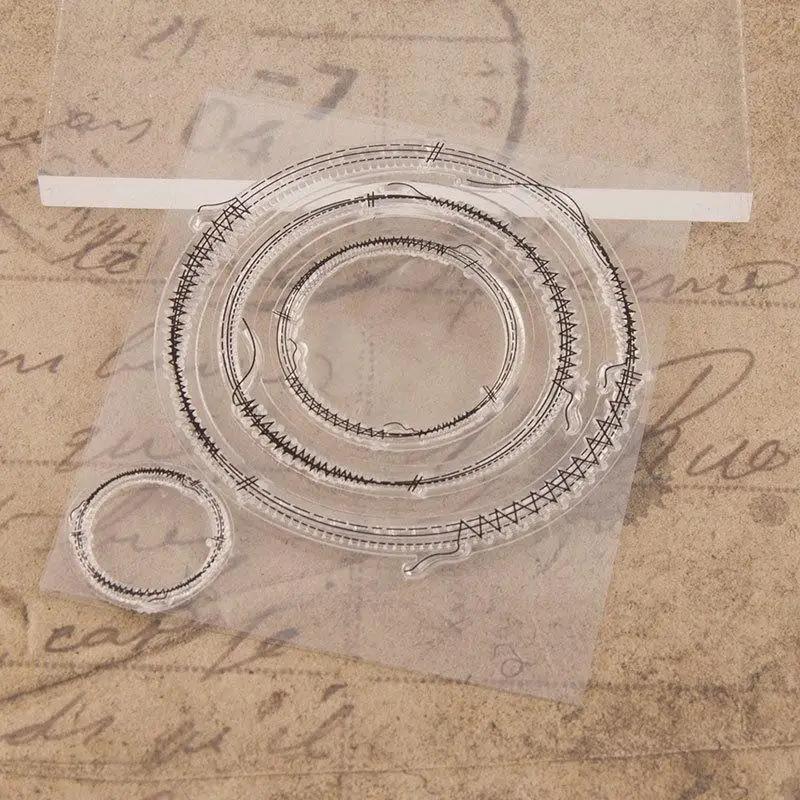 Transparent Seal for DIY Clear Silicone Stamps Scrapbooking Making Circle Rubber Stamps.