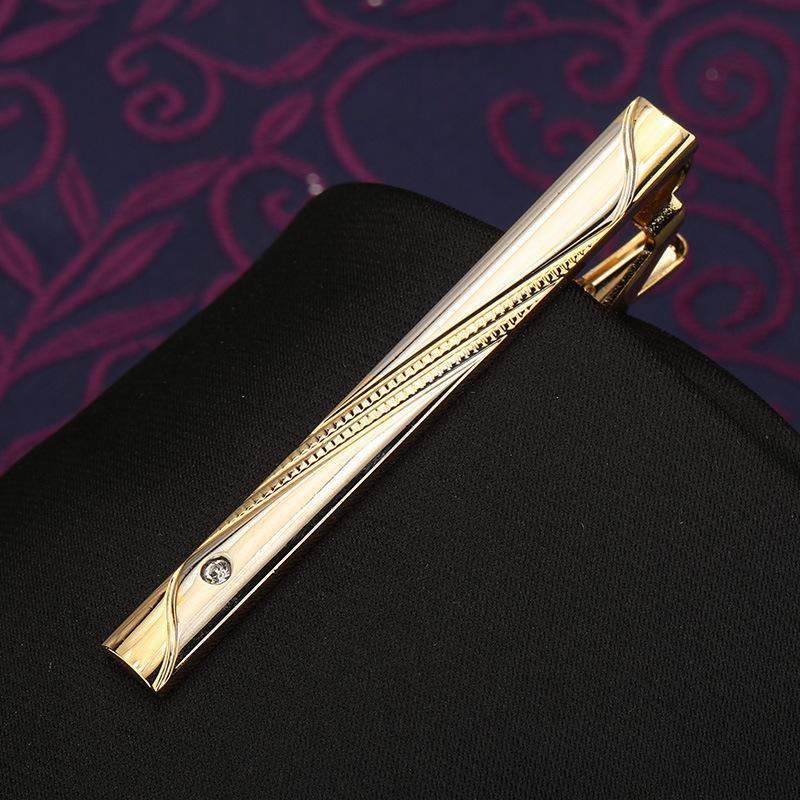 Herren Mode Vielseitige Krawattenklammer Business Anzug Gold Silber Hochzeit Herren und Damen Anstecknadel Koreanische Version Sicherheitskragenclip