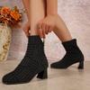 Fashion Booties Women Fall Winter 2025 New Knit Pointed Toe High Heel Stretch Wool Vintage Skinny Sock Boots