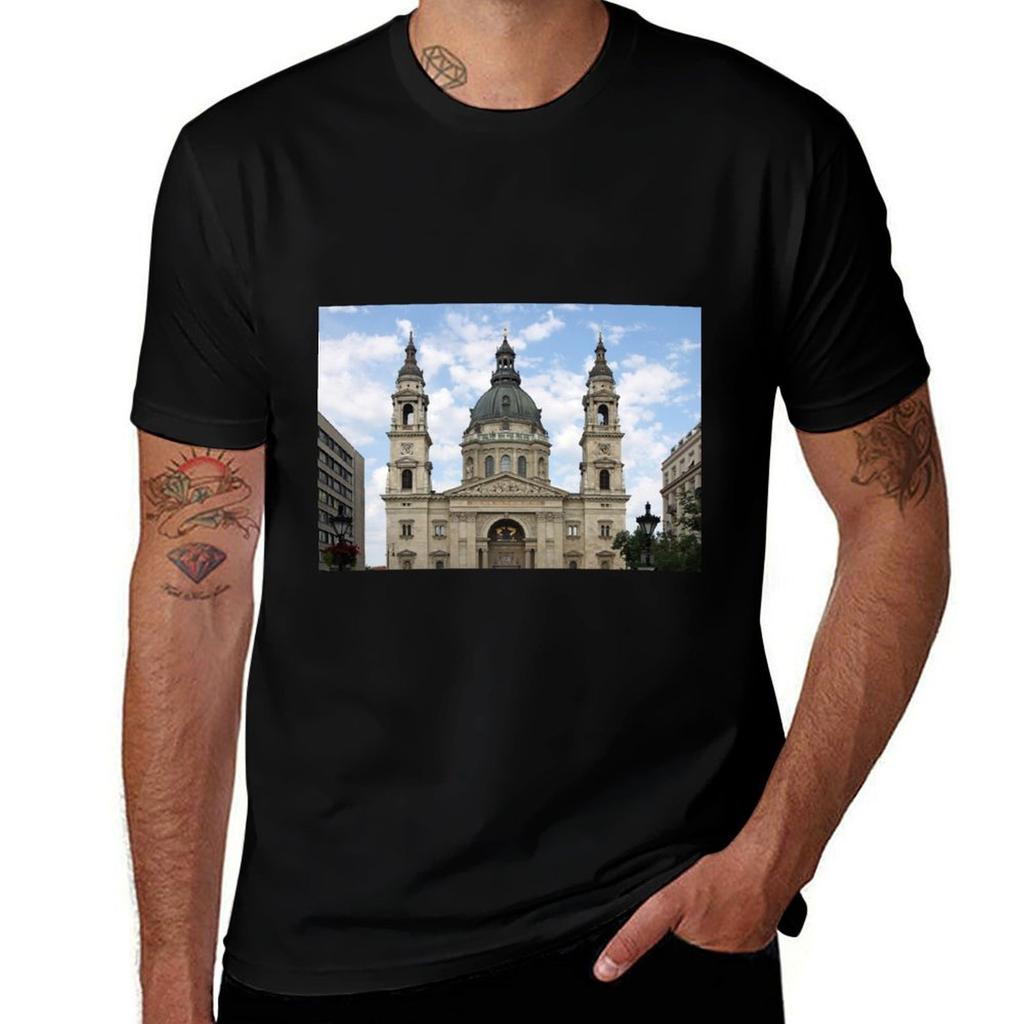 Saint Stephen's Basilica landmark Budapest Hungary T-Shirt Casual Short Sleeve Top