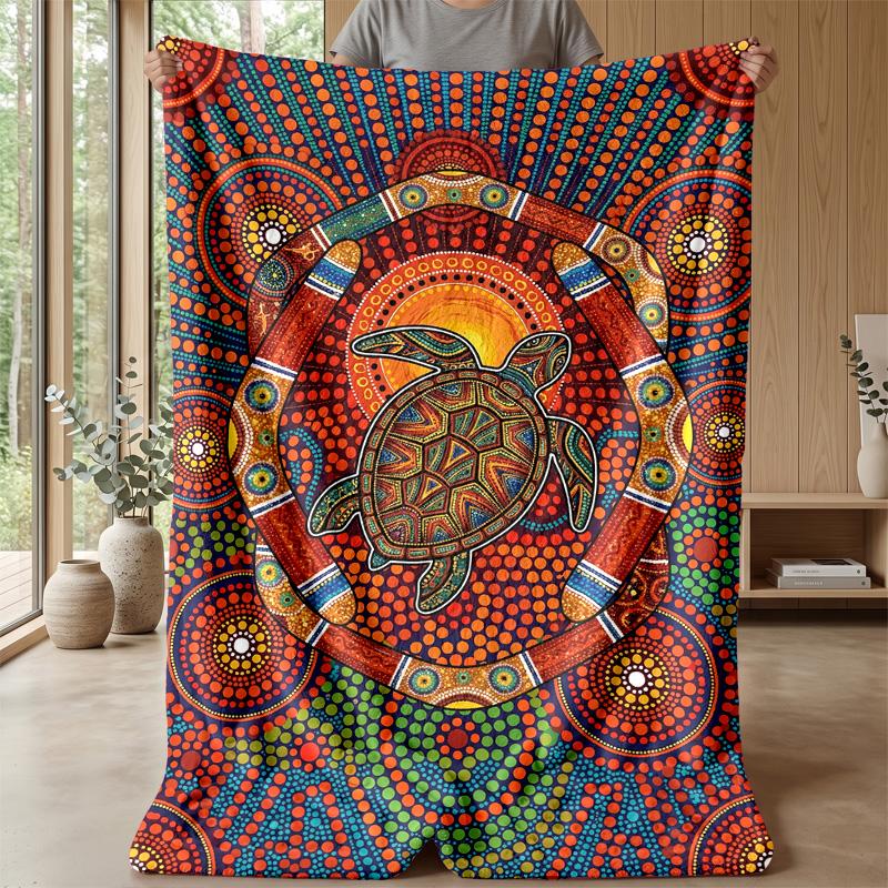 Space Turtles Journey Theme blanket Lightweight Warm Flannel Blanket Decorative Throw Blanket for Home Decoration