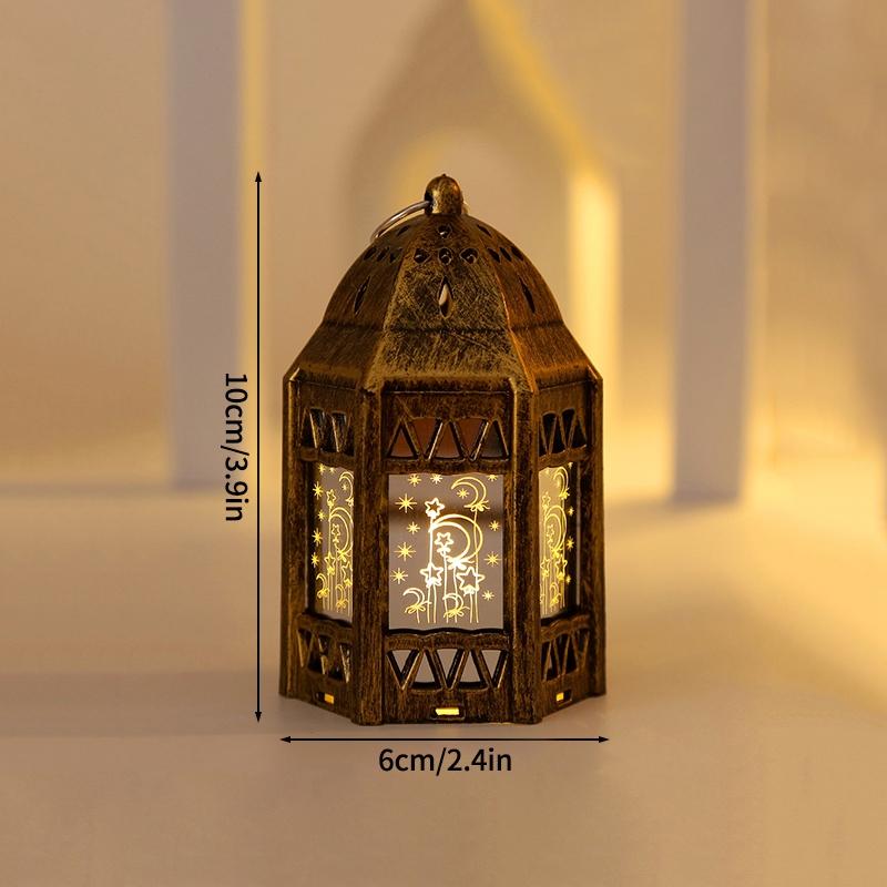 Ramadan Dekorationen Kerzenlampe 2026 Eid Mubarak HängeLaterne Muslimisches Geschenk Ornament Ramadan Mond und Sterne Nachtlicht