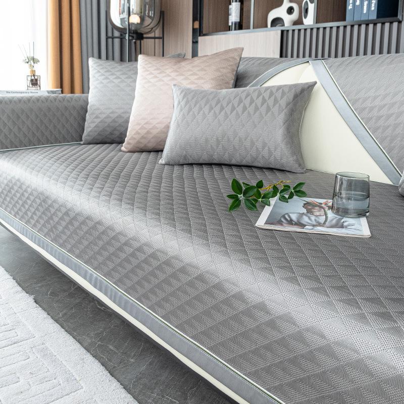 Light Luxury Ice Silk Sofa Cushion Summer Summer Summer Summer Summer Mat Ice Pad Modern Simple High-End Breathable Non-Slip Sofa Cover