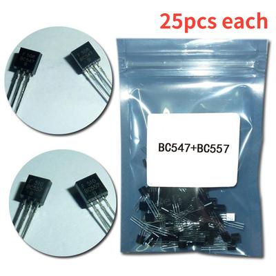 (50 buc/lot) BC547 + BC557 fiecare 25 buc BC547B BC557B NPN PNP Tranzistor TO-92 Kit tranzistor triodă de putere