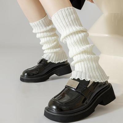 Guêtres blanches festonnées pour femmes, mignonnes manches à volants pour les jambes, guêtres froncées tricotées, manchons pour les mollets, couvre-chaussures pour filles, street wear, fête