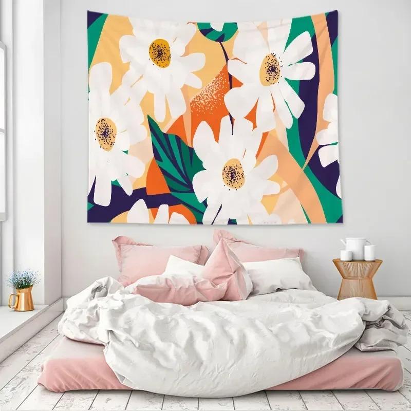 Simple Floral Pattern Decorative Tapestry Home Wall Living Room Office Decorative Tapestry