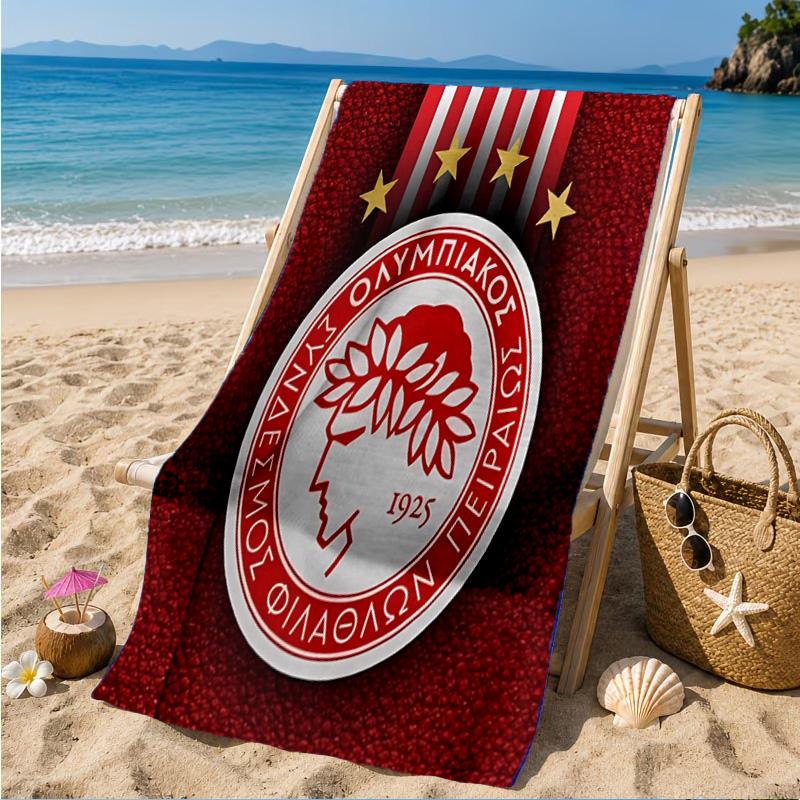 Olympiacos Fc: Serviette de plage Fierté Rouge et Noire, Séchage Rapide, Facile d'Entretien, Convient aux Vacances Fitness et Plage, Essentiel Sportif