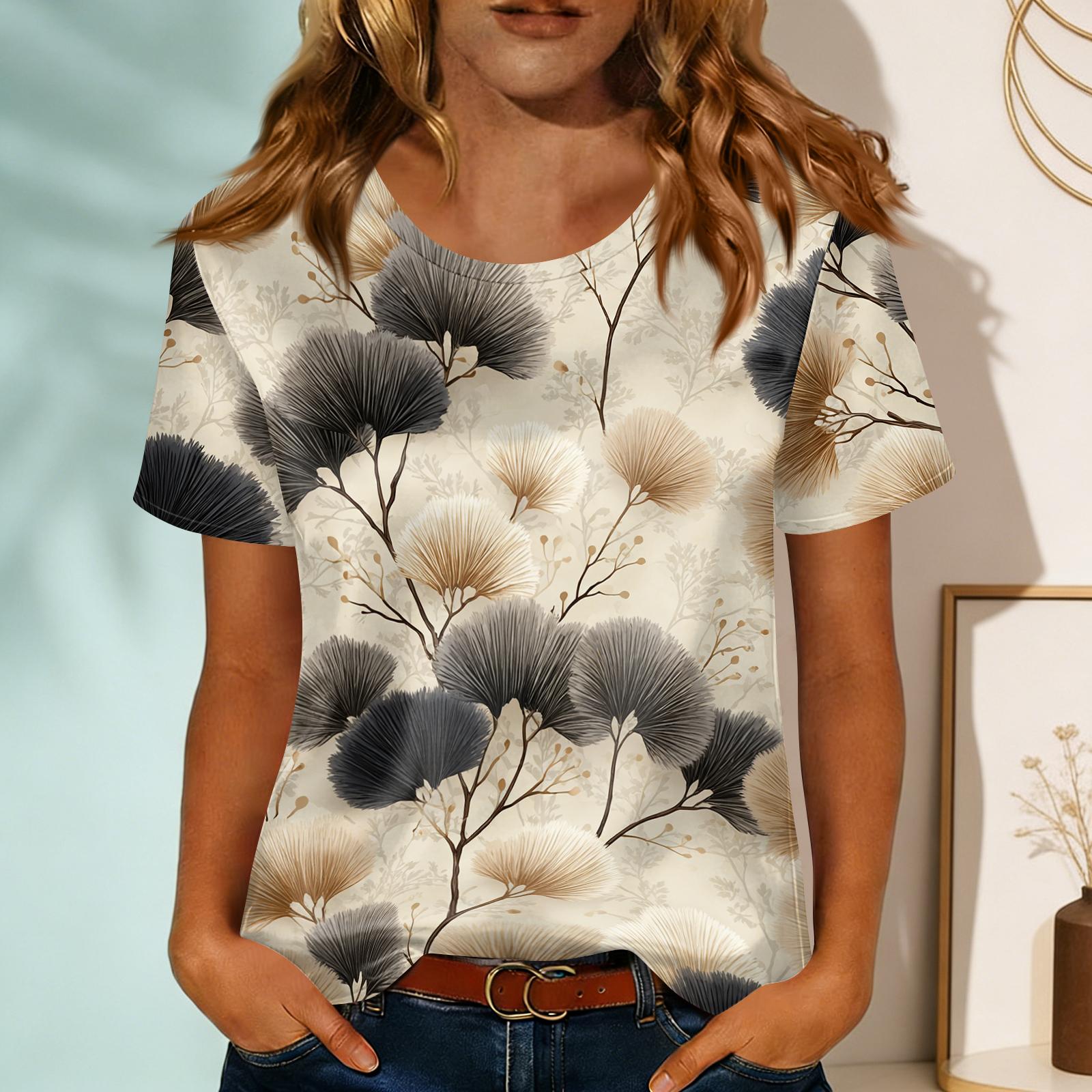 

Long Sleeve Shirts for Women Womens Long Sleeve Tops Long Sleeve Tops for Women Womens Long Sleeve T Shirts Casual Floral Print Crewneck M хаки