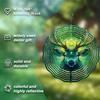 Artistic Deer Wind Chime 25cm with 360 Hanging Hook Intricate Metal Design Vibrant Green Yellow Patterns for Outdoor Garden Patio Balcony Decor
