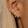 4PCS Fashion Zircon Round Hoop Earring Set Women Temperament Flower Ear Stud Huggie Earring Tragus Piercing Cartilage Jewelry
