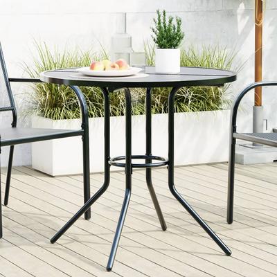 Vidaxl Terrace Table, Round, Anthracite, Ø80X72.5 Cm, Painted Steel