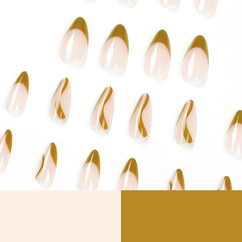 Wearable French Wave False Nail Art Stickers & Tips