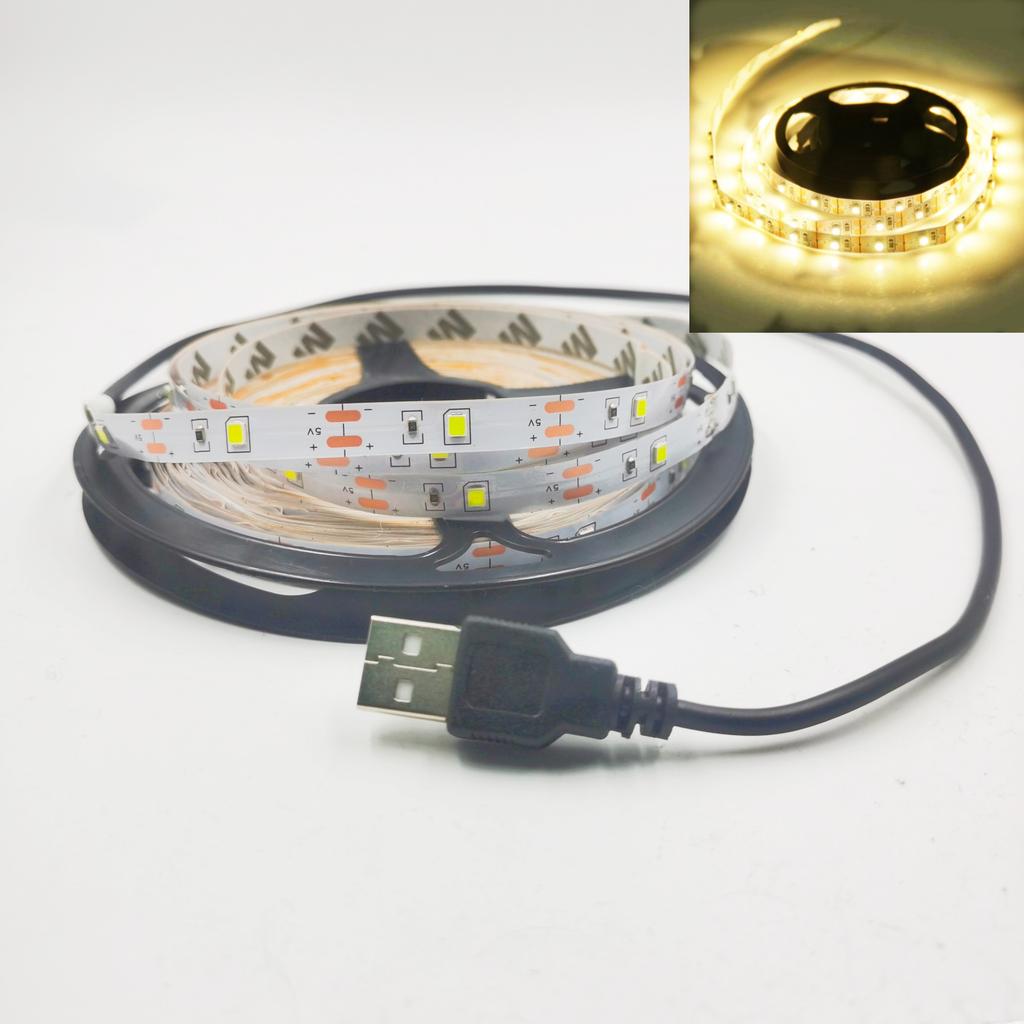 DC 5V USB 1M 2M 3M 4M 5M 10M 15M LED Strips 2835 White Warm White LED Strip Light TV Background Lighting Tape Home Decor Lamp