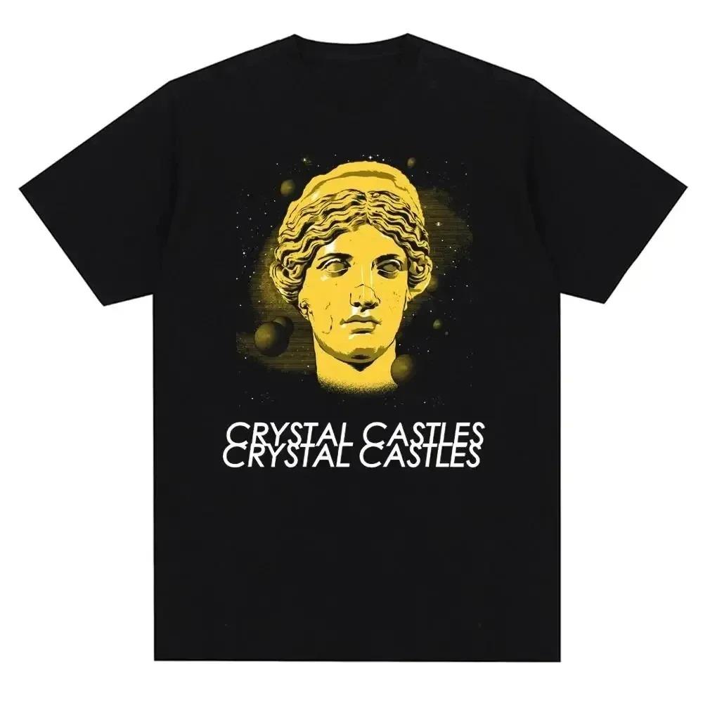 

Ретро Кежуал Топи Crystal Castles Модний Принт Футболка Круглий Виріз Вуличний Одяг Кежуал Вільна Футболка з Коротким Рукавом Унісекс L