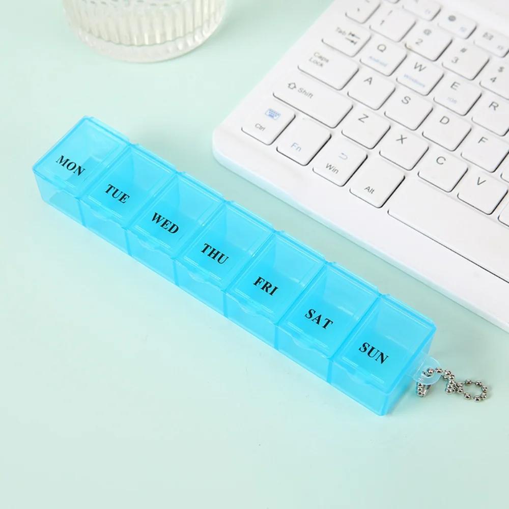 

New Hot Premuim Portable Travel Mini 7 Days 7 Grids Pill Container Box Cases Organizer Storage for Vitamin Medicine Fish Oils