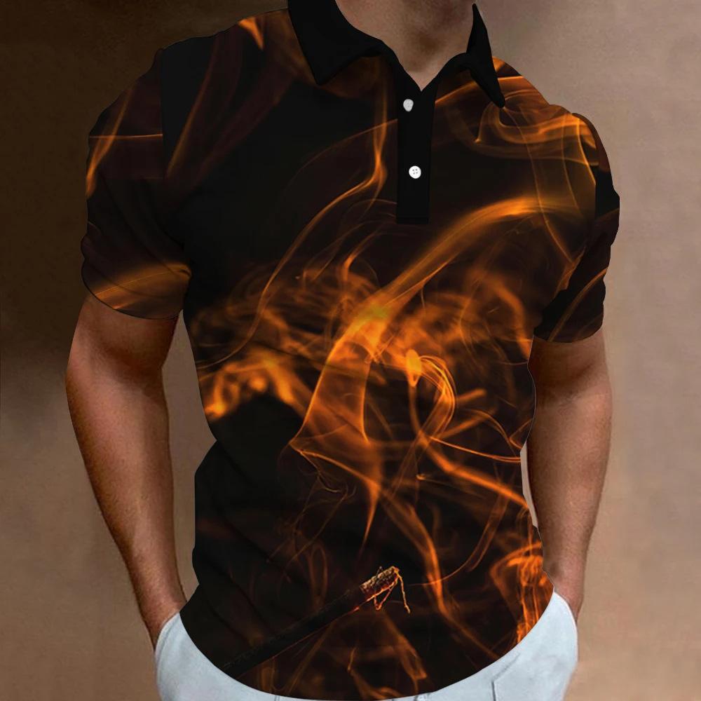 T-shirt summer short sleeved 3D printed gradient casual men's top T-shirt