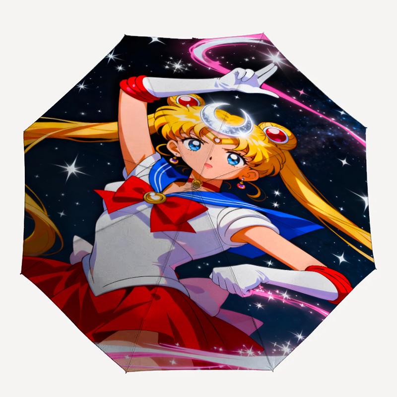 1pc Sailor Moon Umbrella, Sun Protection, And UV Shielding. It Has Eight Sturdy Ribs for Outdoor Use And Perfect As a Holiday Gift