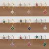 3PCS Trendy Stainless Steel Flower Drop Earring Set For Women Crystal Zirconia Dangle Earring Hypoallerg Piercing Jewelry Aretes