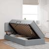 LED Storage Bed with Mattress Light Grey 100 x 200 cm Fabric