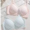 Seamless Diamond Pattern Push-Up Bra: Wire-Free, Soft Support, Girlish Style for Small Busts.