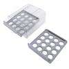 Egg Drawer Double Layer Transparent 32 Lattice Large Capacity Egg Storage Box for Refrigerator Grey