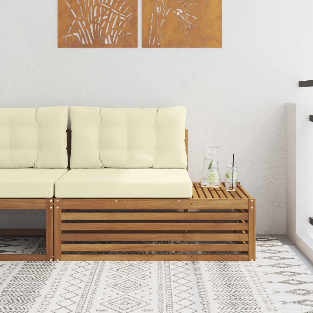 Outdoor Corner Sofa Natural 115 X 83 X 73 Cm Solid Acacia Wood