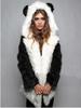 Winter European and American new fox hair hooded collar trendy women's imitation fur coat