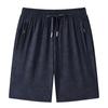Plus Size Men's Ice Silk Breathable Bermuda Shorts - Summer Loose Fit with Drawstring.