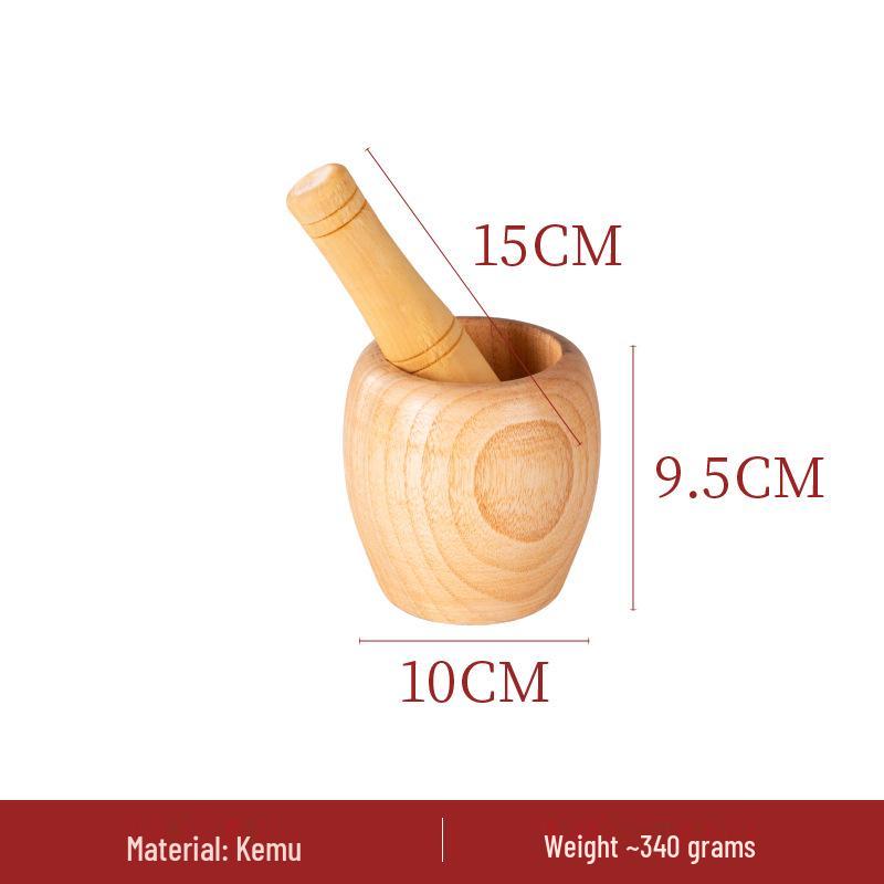 Wooden Pestle and Mortar Set for Garlic, Ginger, and Herbs – Includes Crusher, Press, and Peeler.