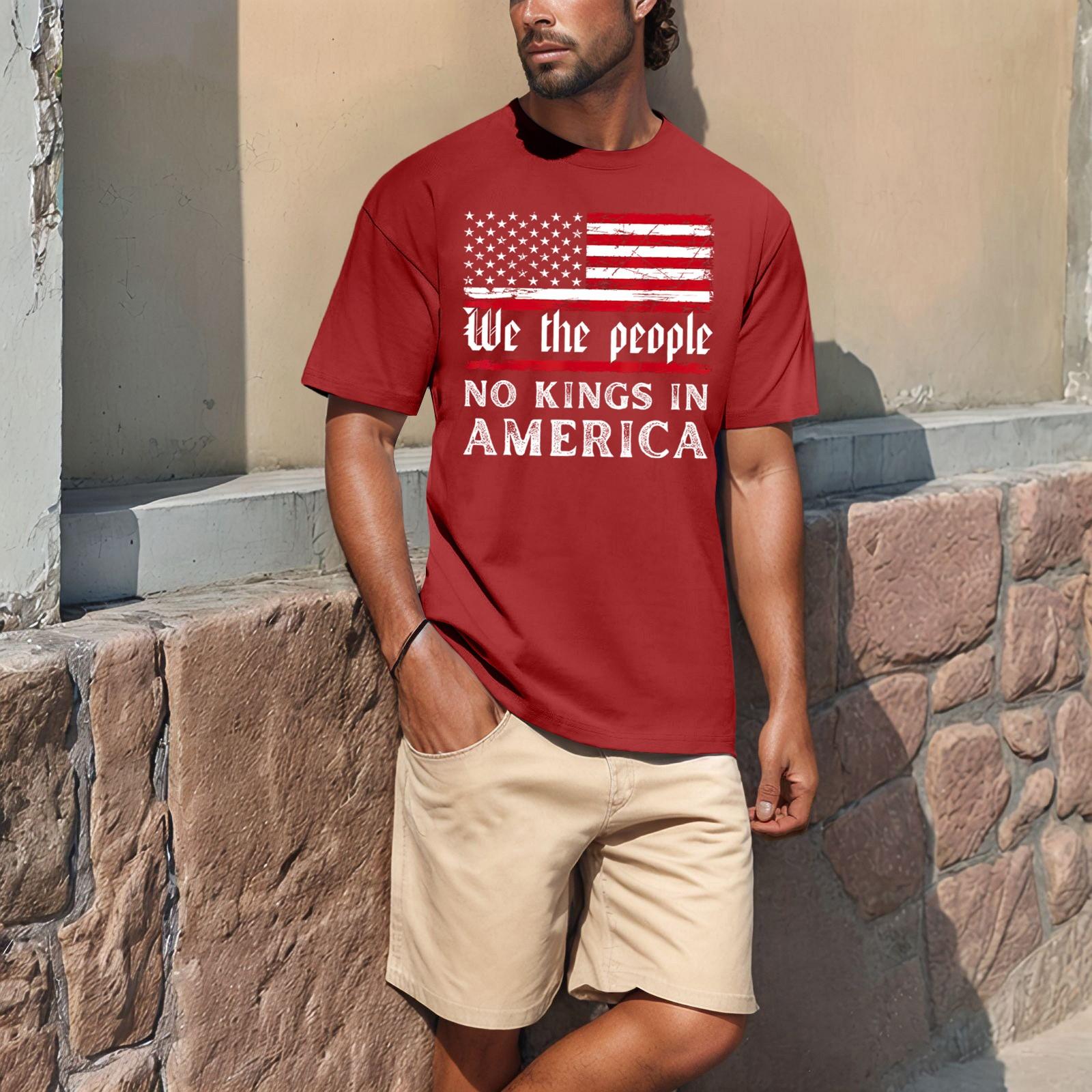 

Популярна літня чоловіча футболка з круглим вирізом і короткими рукавами XXL червоний