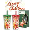 701-800ml Weihnachten Farbwechselnder Strohbecher Weihnachtsmann-Design Mikrowellengeeignet Wiederverwendbarer Kunststoff Großes Fassungsvermögen Set für Alle Jahreszeiten