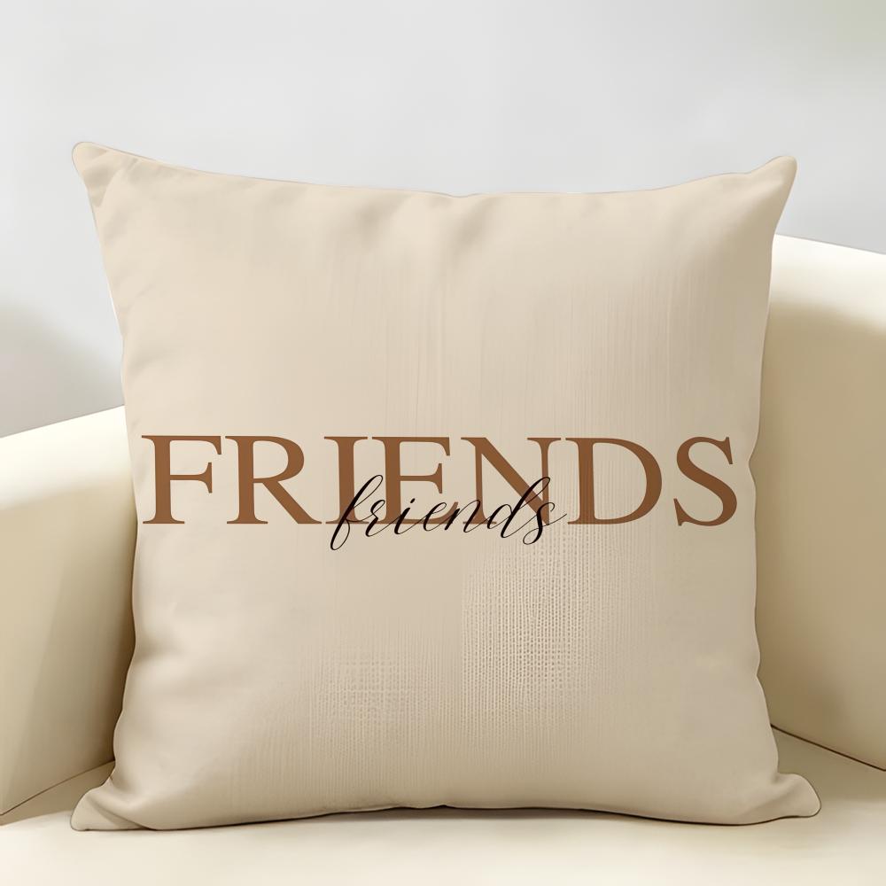 Simplicity Fashion Text Love Cushion Cover Natural Linen Organic Fabric DoubleSided Printing Room Sofa Decor Pillow Case
