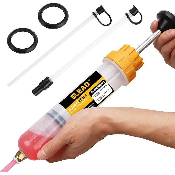 ELEAD 500Cc Oil Fluid Extractor Pump, Multi-Purpose Oil Syringe, Fluid Syringe Extractor, Car Vacuum Fuel Transfer, Automotive Oil Syringe(17.6 200CC Oil Pump