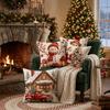 4PCS Elk Christmas Pillow Covers New Year Snowman Pillow Cover Atmosphere Xmas Pillowslip  Sofa