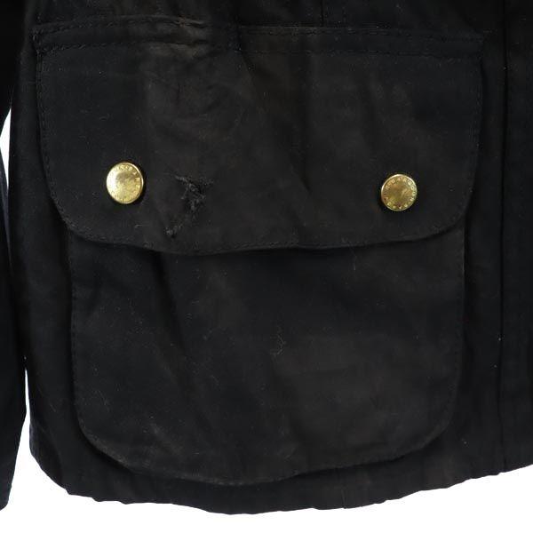 Barbour Wax Cotton Jacket 10 Black Waist Belt Women Used