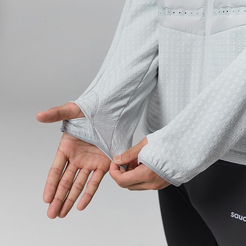 SAUCONY Racing Running Woven Lightweight Short Cotton Jacket Men Jackets Cool-Gray SC2240025A-GR65